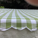Vintage tablecloth Scottish style green white