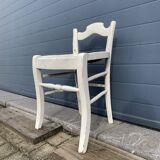 Vintage mulched stool painted white