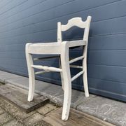 Vintage mulched stool painted white