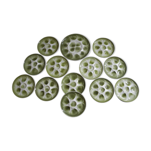 Assiettes plat coquillages faïence