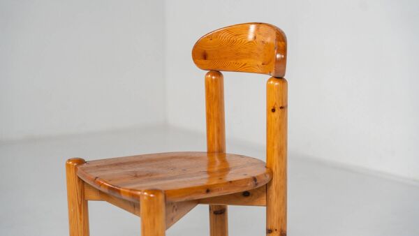 Ensemble de 8 chaises en pitchpin du milieu du siècle par Rainer Daumiller, 1970