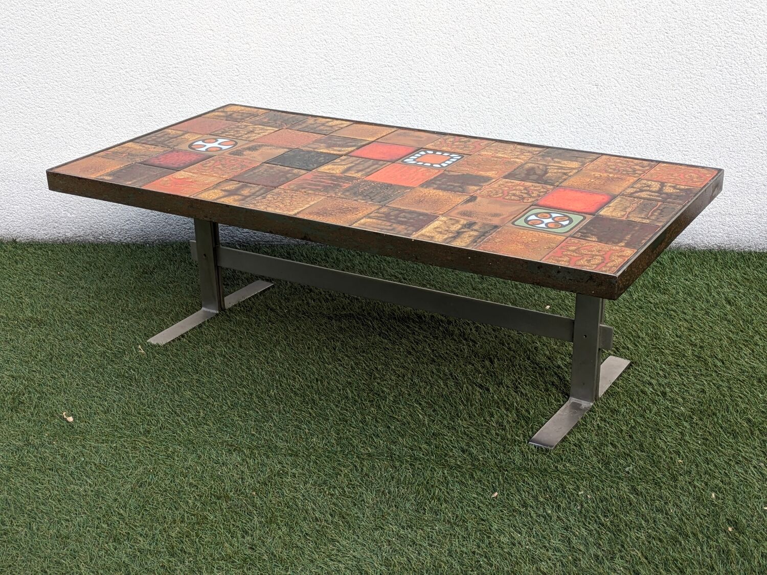 Vintage ceramic coffee table by Jean Gregorieff for Roche Bobois.