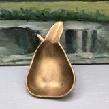 Vintage brass ashtray in the shape of a fruit, pear