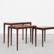 Midcentury Danish nest of 3 side tables in teak by Johannes Andersen for Silkeborg 1960s