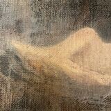 Oil on canvas signed female nude reading