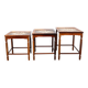 1960s Danish mid-century nesting tables with tile tops