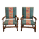 Pair of high-backed armchairs in turned wood – Carved armrests of