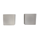Paire d'appliques/plafonniers carrés  en opaline mate vintage