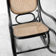 Black rocking chair in curved wood, years 50