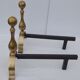 Pair of brass and black wrought iron chenets