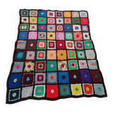 Large patchwork technical wool blanket 95*110