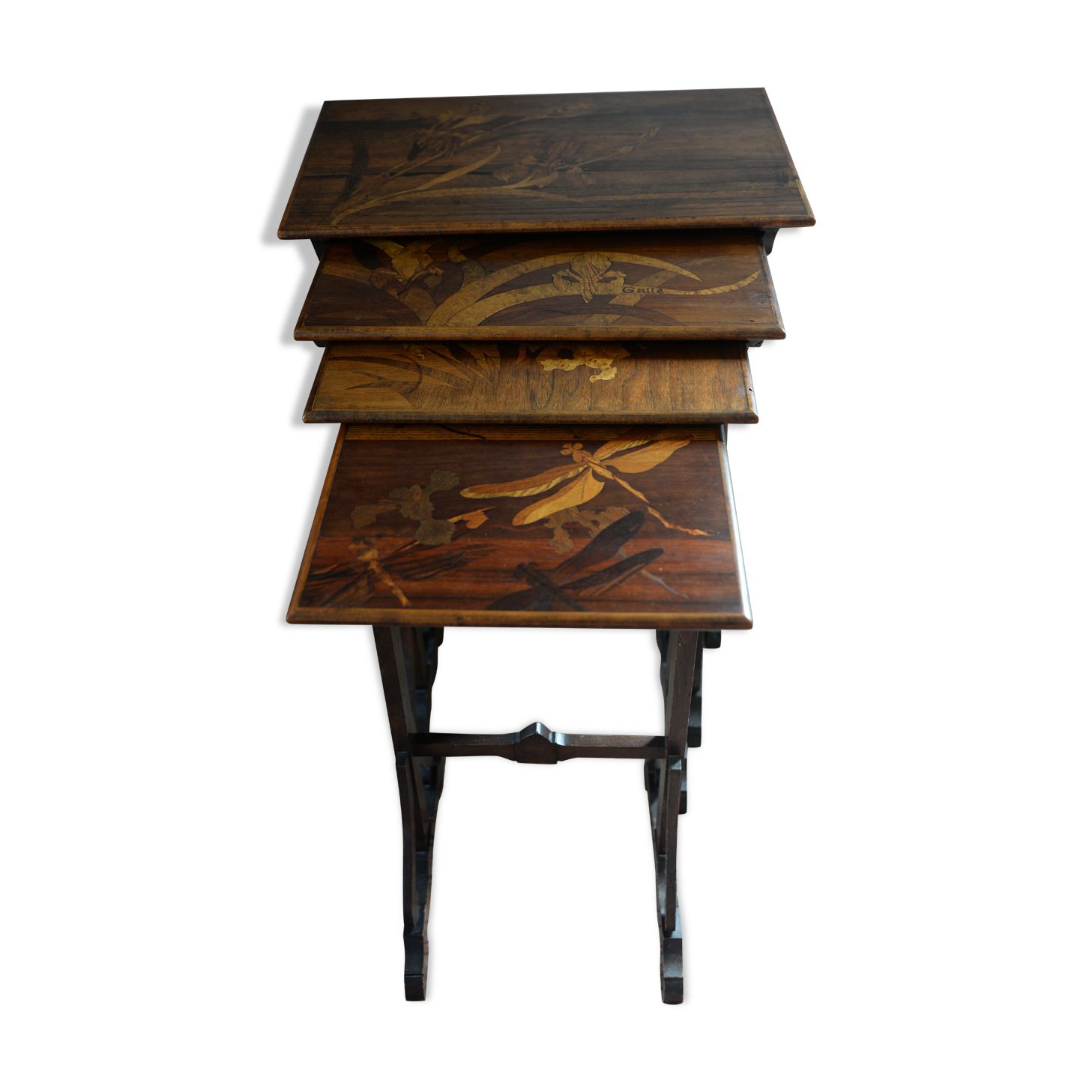 Set of 4 nesting tables by Emile Gallé