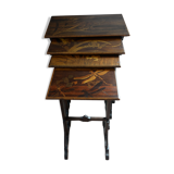 Lot de 4 tables gigognes signées Emile Gallé