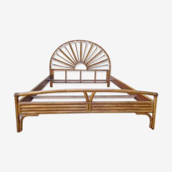 Double rattan bed 60s