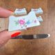 Set of 6 vintage knife rests, white porcelain with flowers