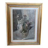 Giuseppe MANFREDI ( 1934 - 1987) PEINTURE À L'HUILE SUR CARTON TOILE. NATUR