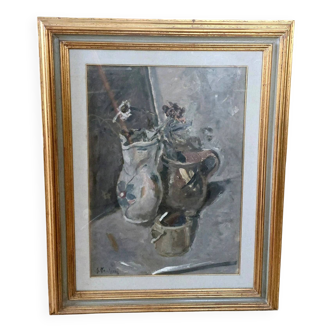 Giuseppe MANFREDI (1934 - 1987) OIL PAINTING ON CANVAS CARD. NATUR