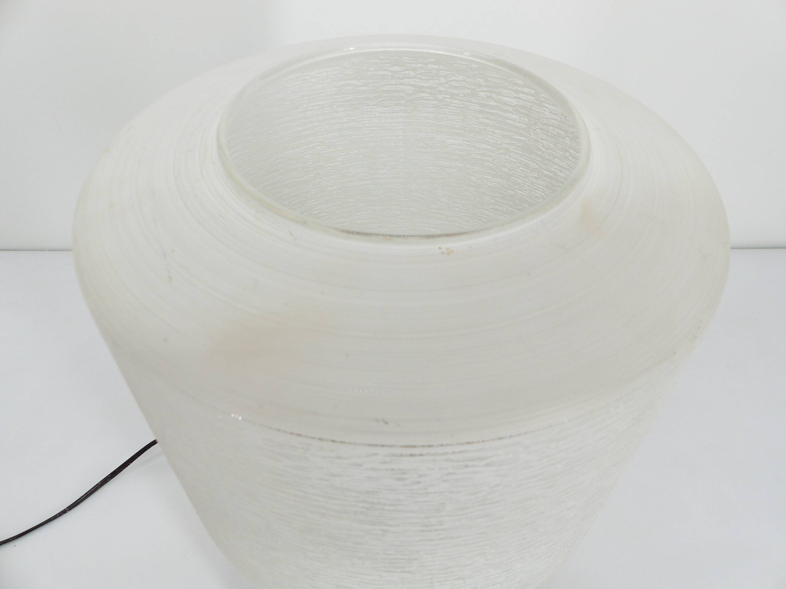 Vintage tripod table lamp wood and glass 1950 France