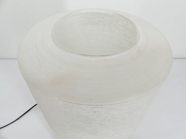 Lampe de table vintage tripode bois et verre 1950 France