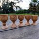 5 wooden egg cups from the 50s/60s.