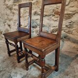 Set of 2 Antique Oak Chairs – 19th Century, Auvergne