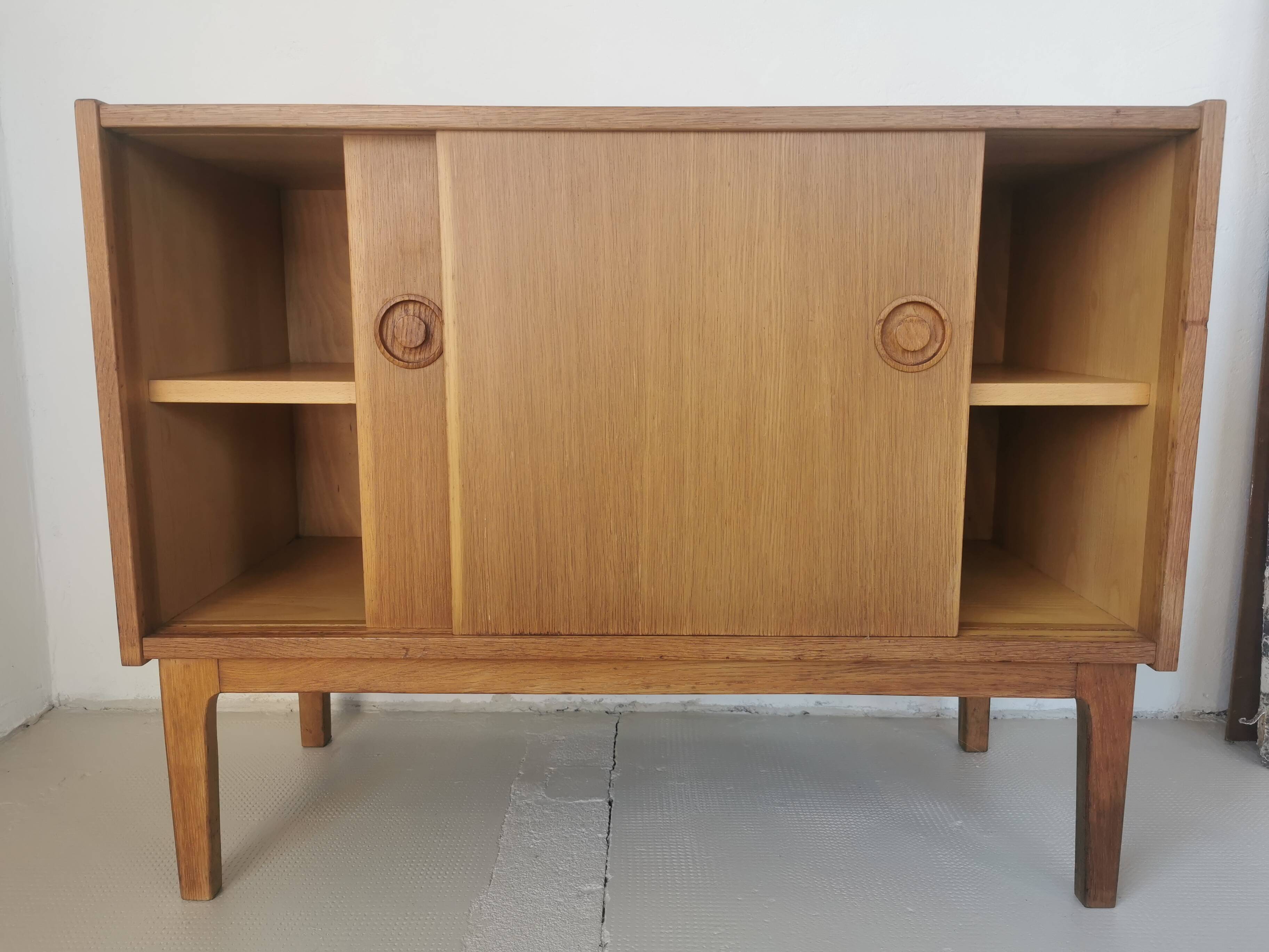 Danish sideboard, sliding doors, in oak