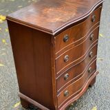 English chest of drawers in dark wood with 4 drawers, 70cm