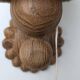 Pair of carved pine wall lights with jute shades, Swedish design, 1970s