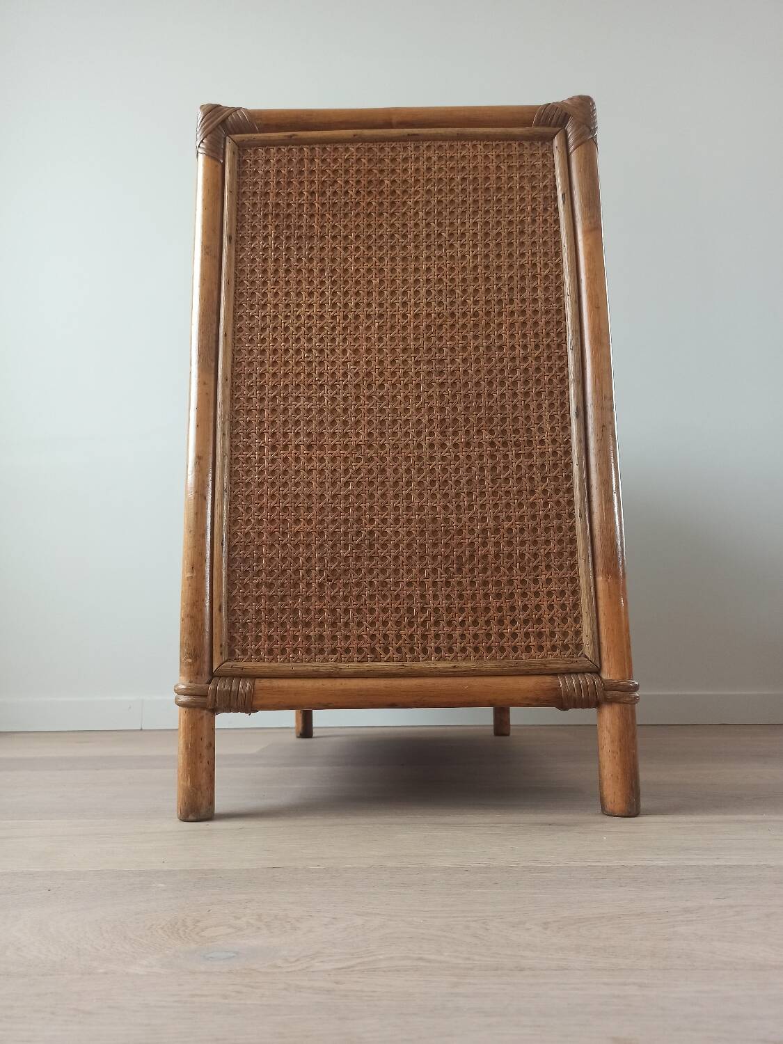 Bamboo and rattan chest of drawers, 70's