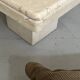 Square coffee table in polished travertine, Italy 1970.