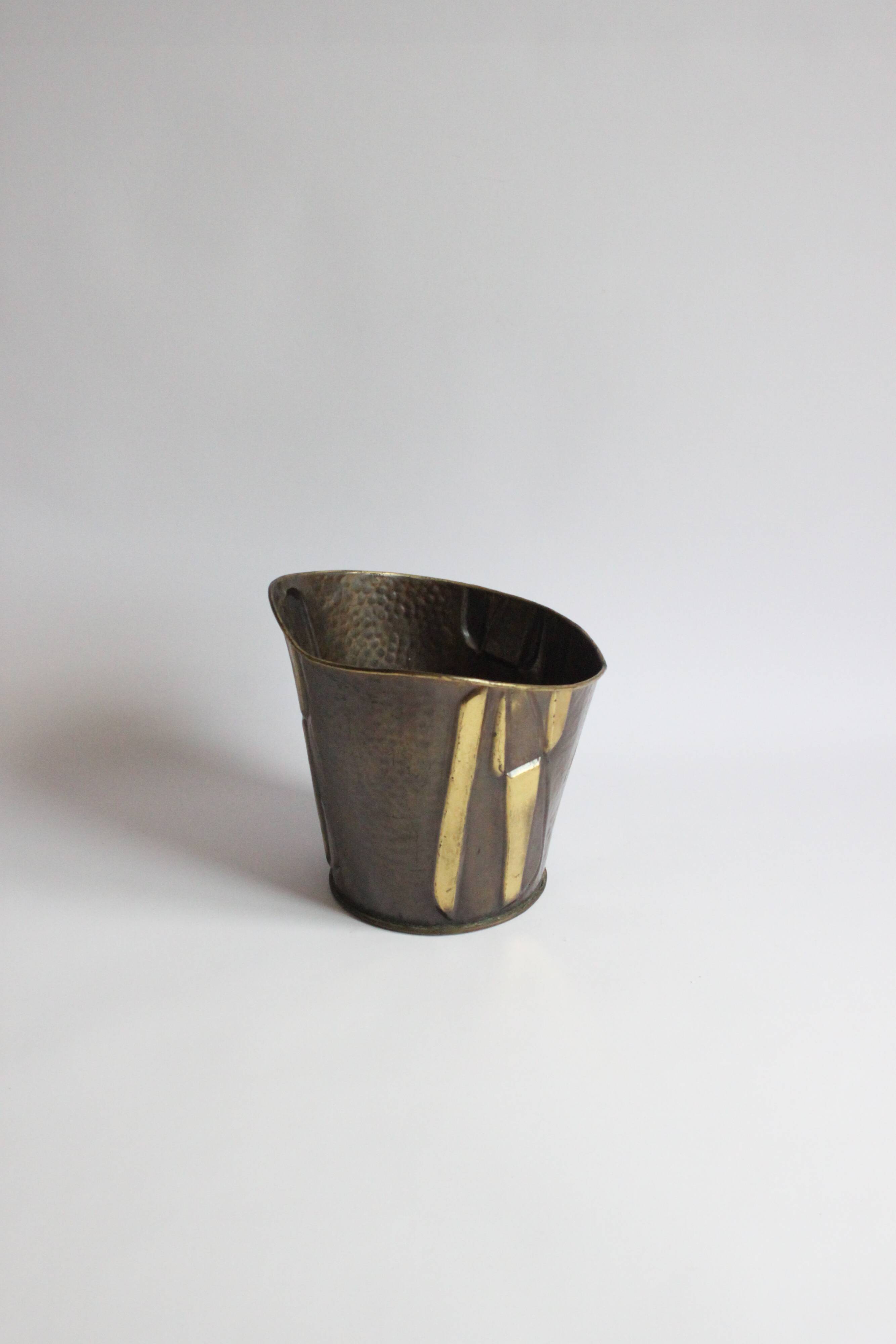 Modernist copper cachepot, 1950s.