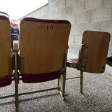 Old cinema armchair bench