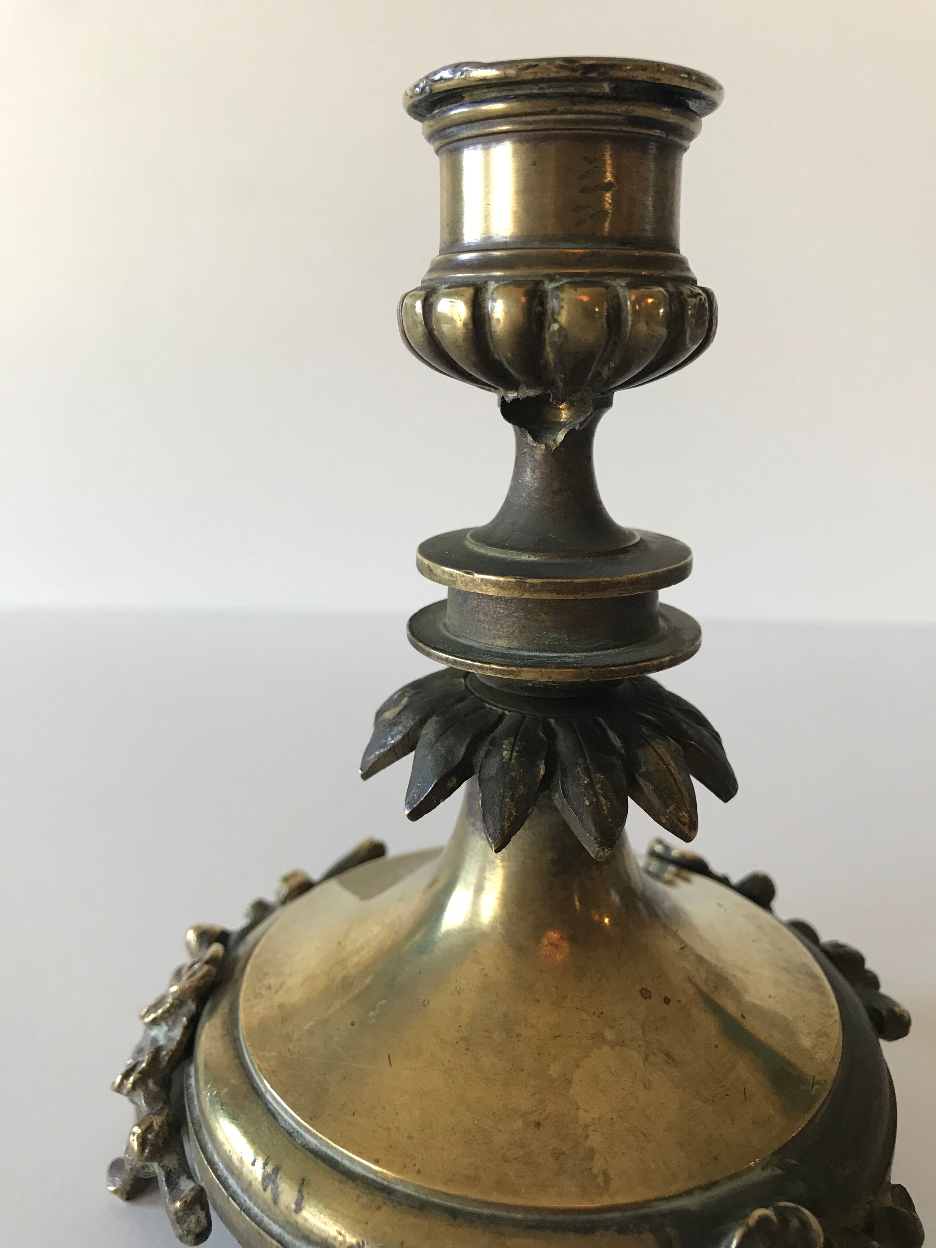Old bronze candleholder