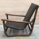 Fauteuil en bambou et en cuir