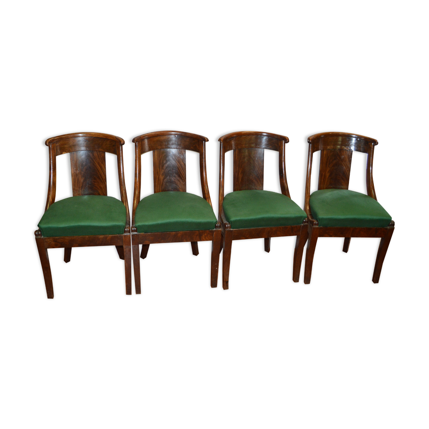 Set of 4 mahogany gondola chairs