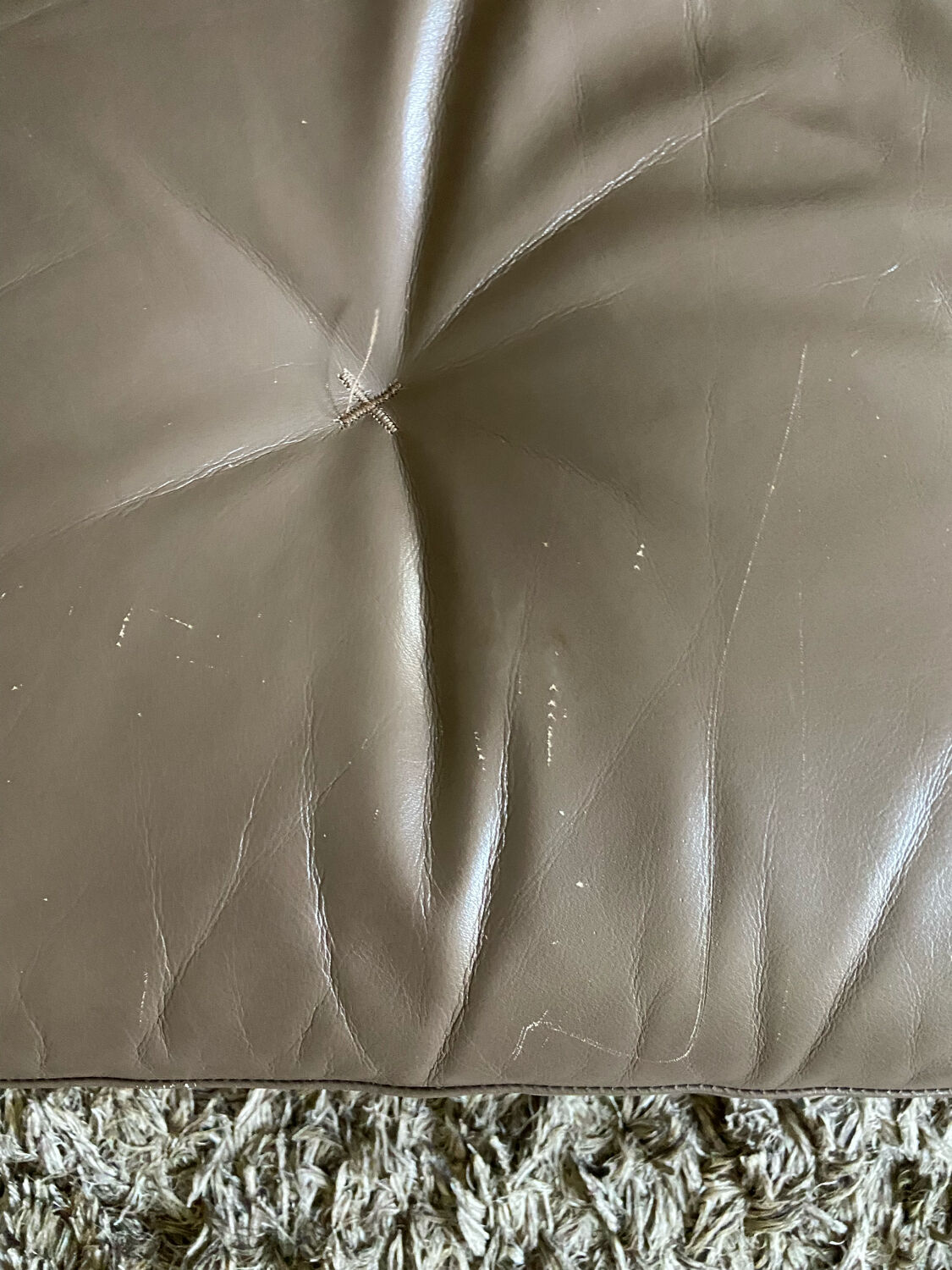 Canapé D'angle Roche Bobois – Cuir Buffle Blanc – 310 Cm – Occasion