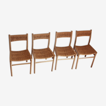 Set of 4 vintage chairs "weekend" by Pierre Gautier Delaye 1955