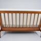 Scandinavian two-seater Sofa, 60's style, teak & white bouclé