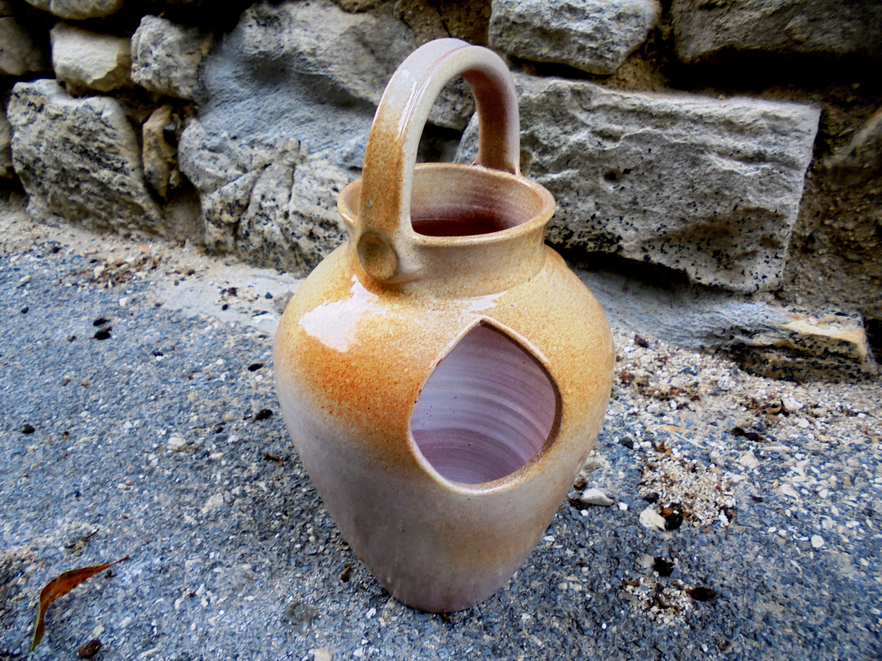 Vase enamelled sandstone