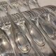12 silver-plated metal table forks by Ercuis silversmiths, Mousseline pattern
