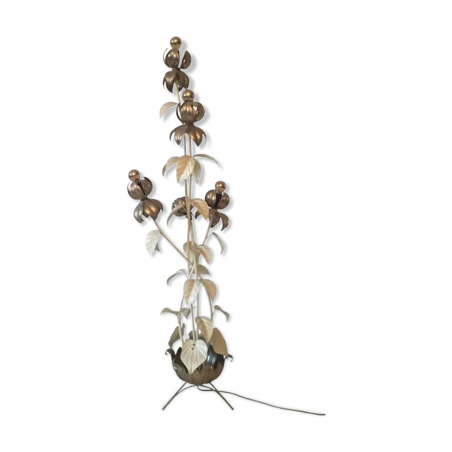 Gilded flower floor lamp,1960s-1970s