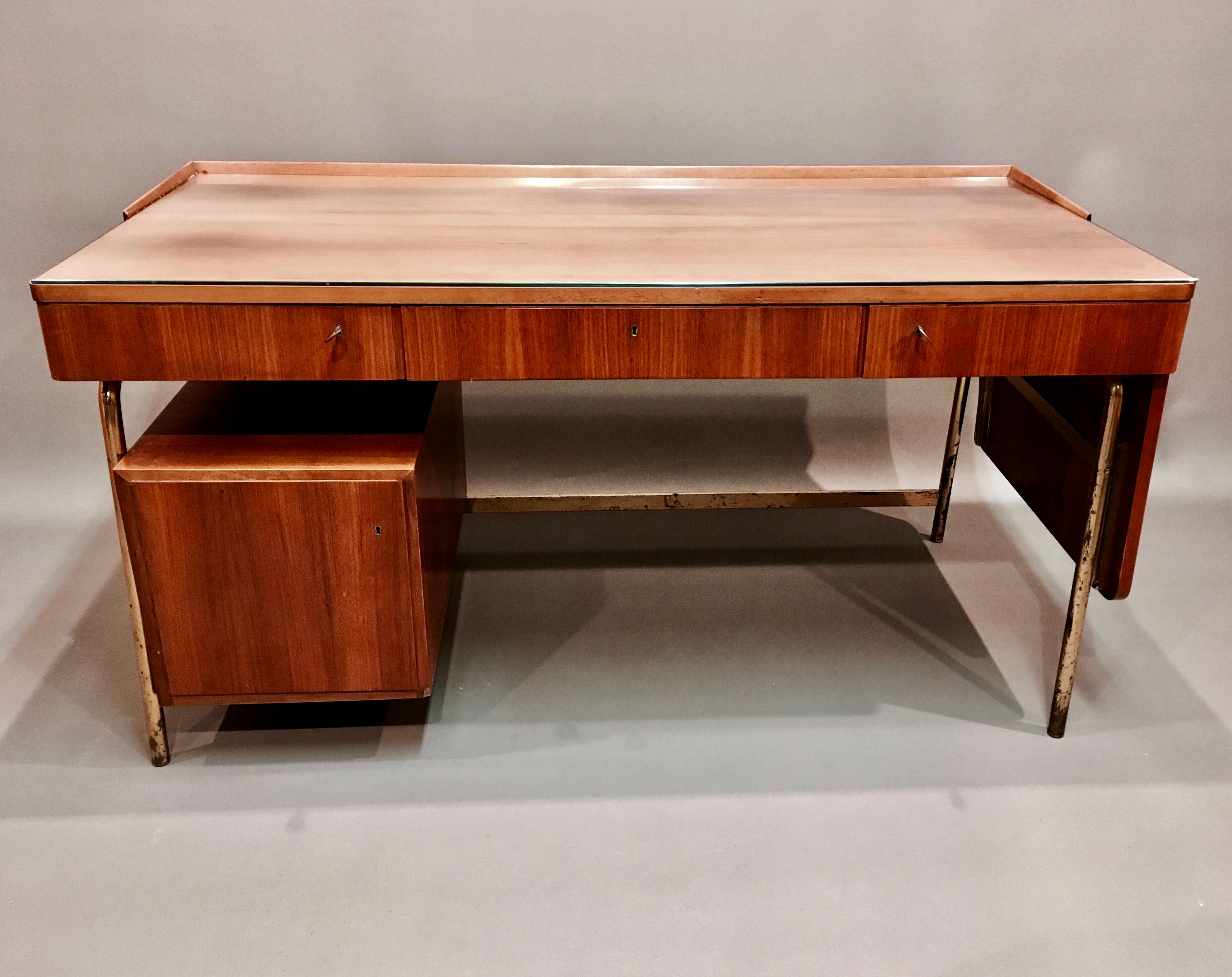 Modular desk rosewood and brass  1950