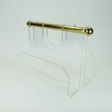 Transparent lucite acrylic magazine rack 1970s 1980s space age
