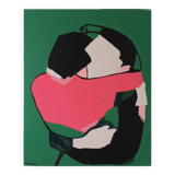 Unique original figurative painting 65x54cm
