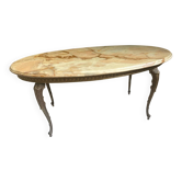 Marble and brass table