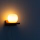 Pair of pine and opaline wall lights, 70s/80s