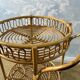 Desserte ronde en bambou dans le style de Franco Albini, années 60