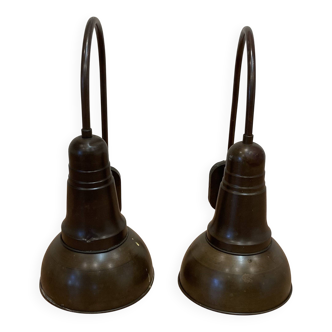 Grande paire d'appliques 1950 Design industriel.