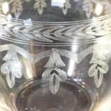 Blown and engraved glass decanter