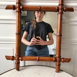 Wooden barber mirror Bamboo style 20-30s